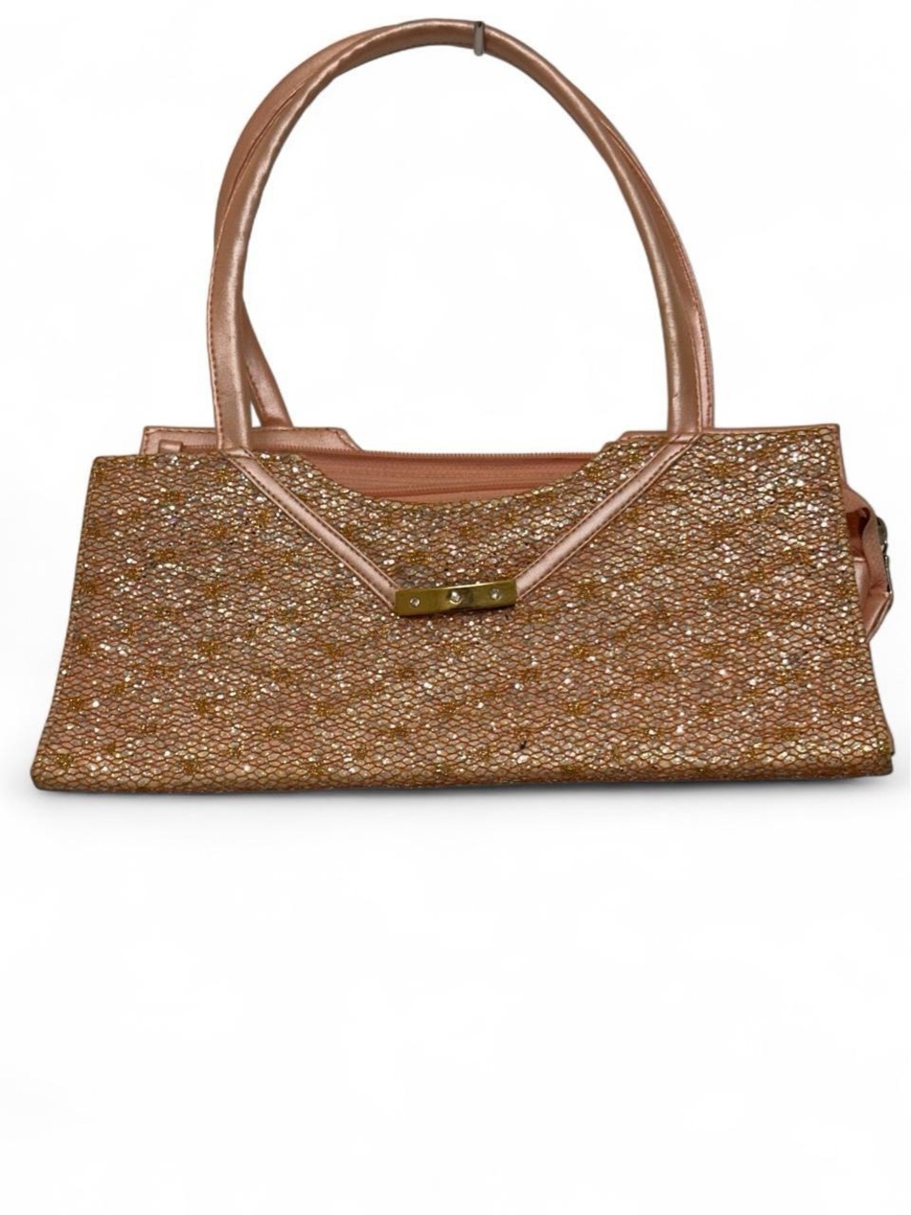 Women's Metallic Pink Woven Tote Bag